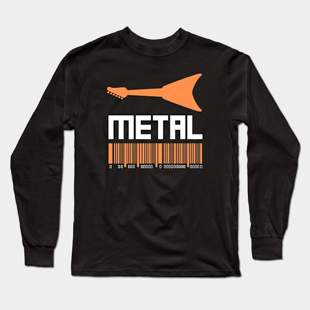 Metal Music Guitar Long Sleeve T-Shirt by Abeer Ahmad